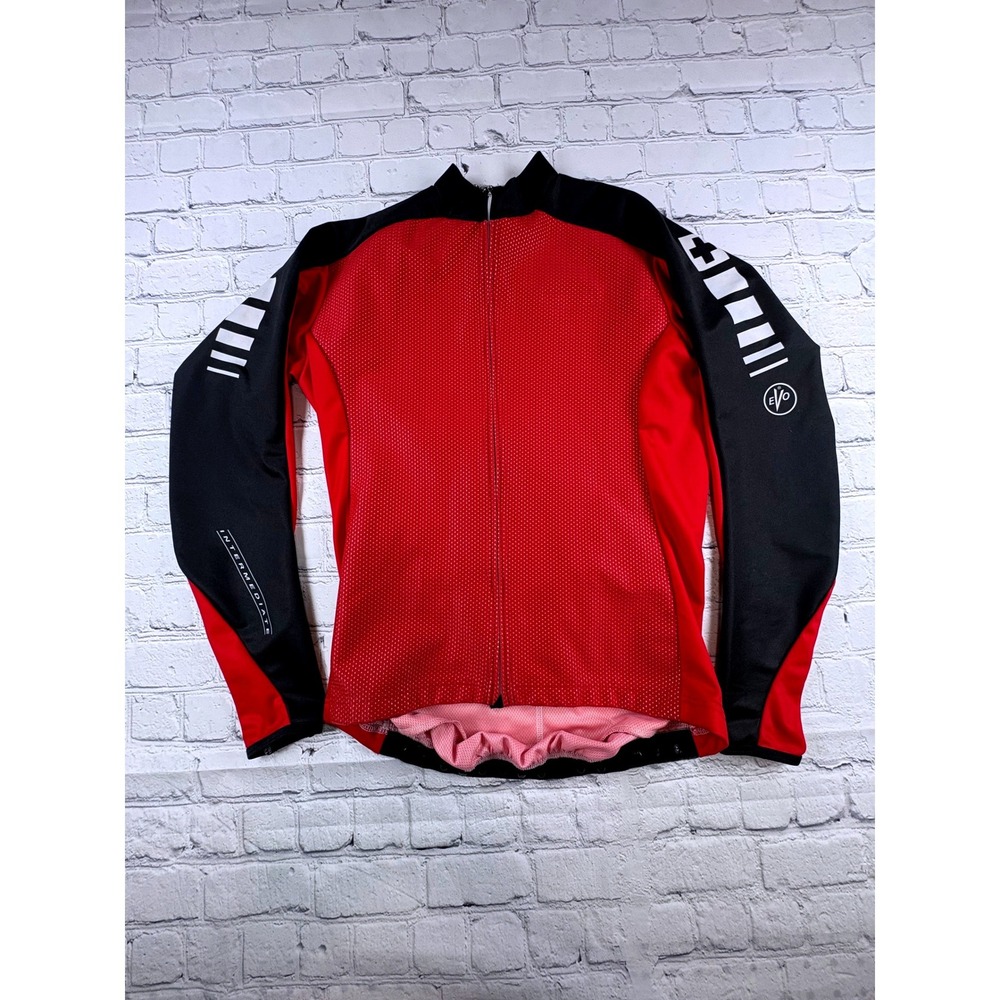 Assos Intermediate Evo Cycling Jersey Mens Large Red Black Good Long Sleeve Zip
